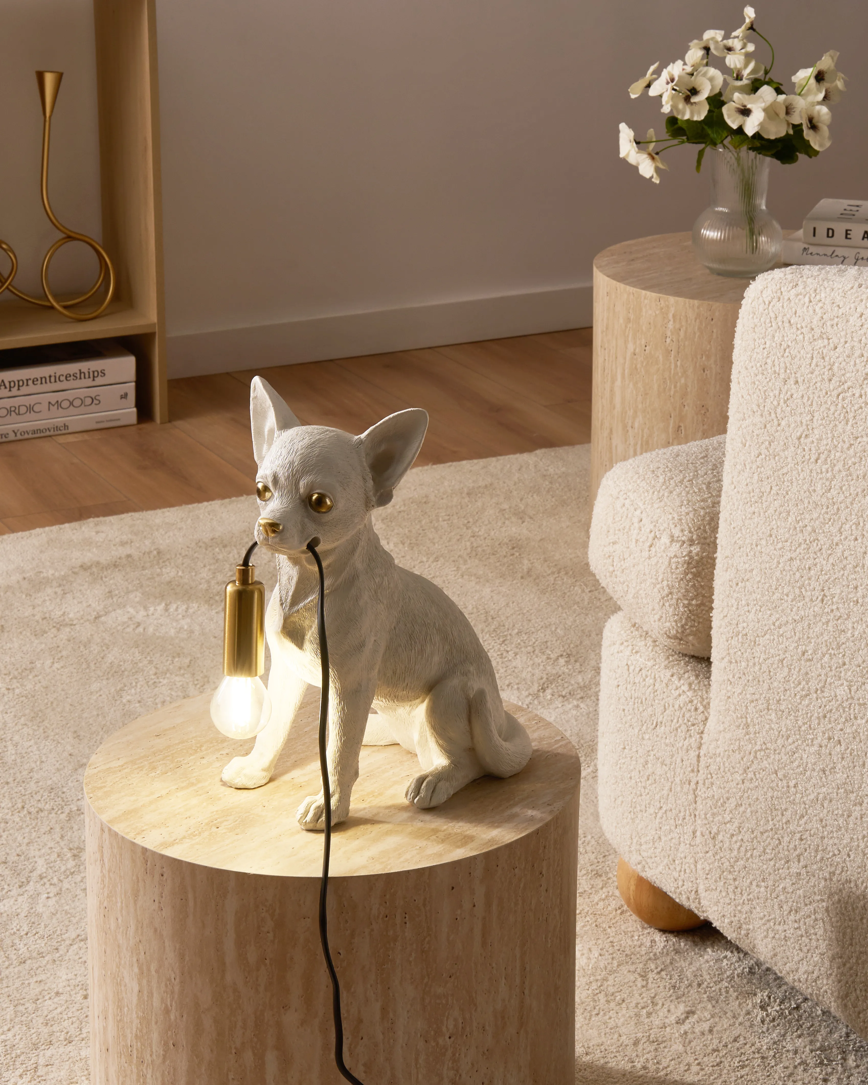 Table Lamp Dog ROCCO White