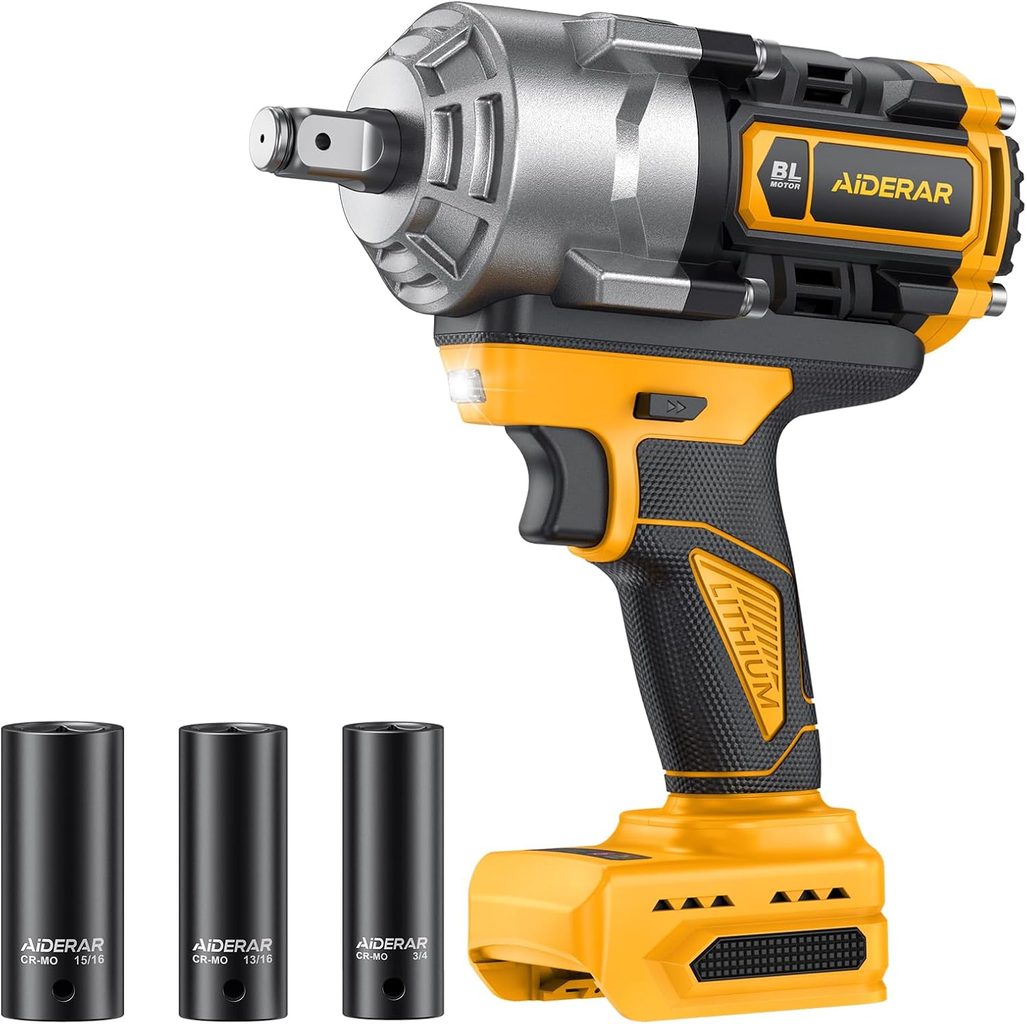 Impact Wrench for DeWalt Battery, 1328Ft-Lbs (1800N.m) Impact Driver, 1/2 Impact Gun 3-Speed High Torque Power Tool for Tire Removal, Rusted Bolts, Heavy Equipment(No Battery)
