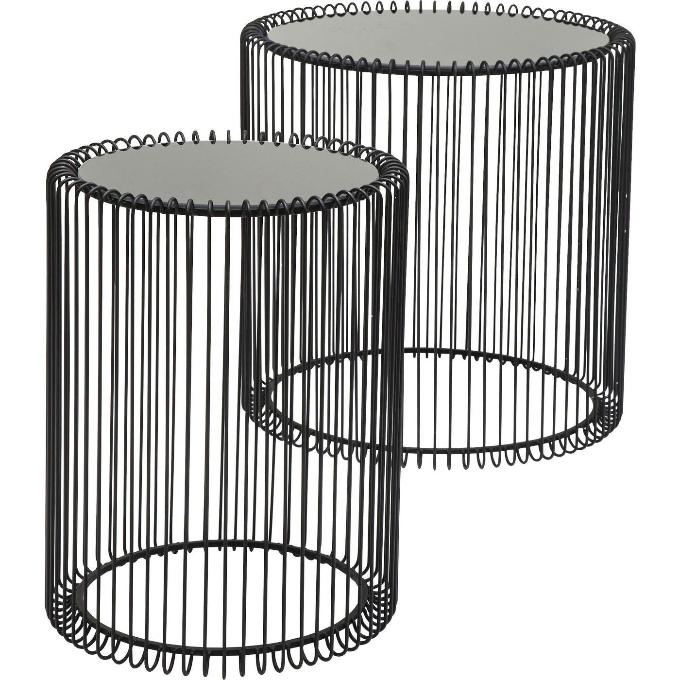 Kare Design Bijzettafel Wire Zwart (2/Set) Ø44cm