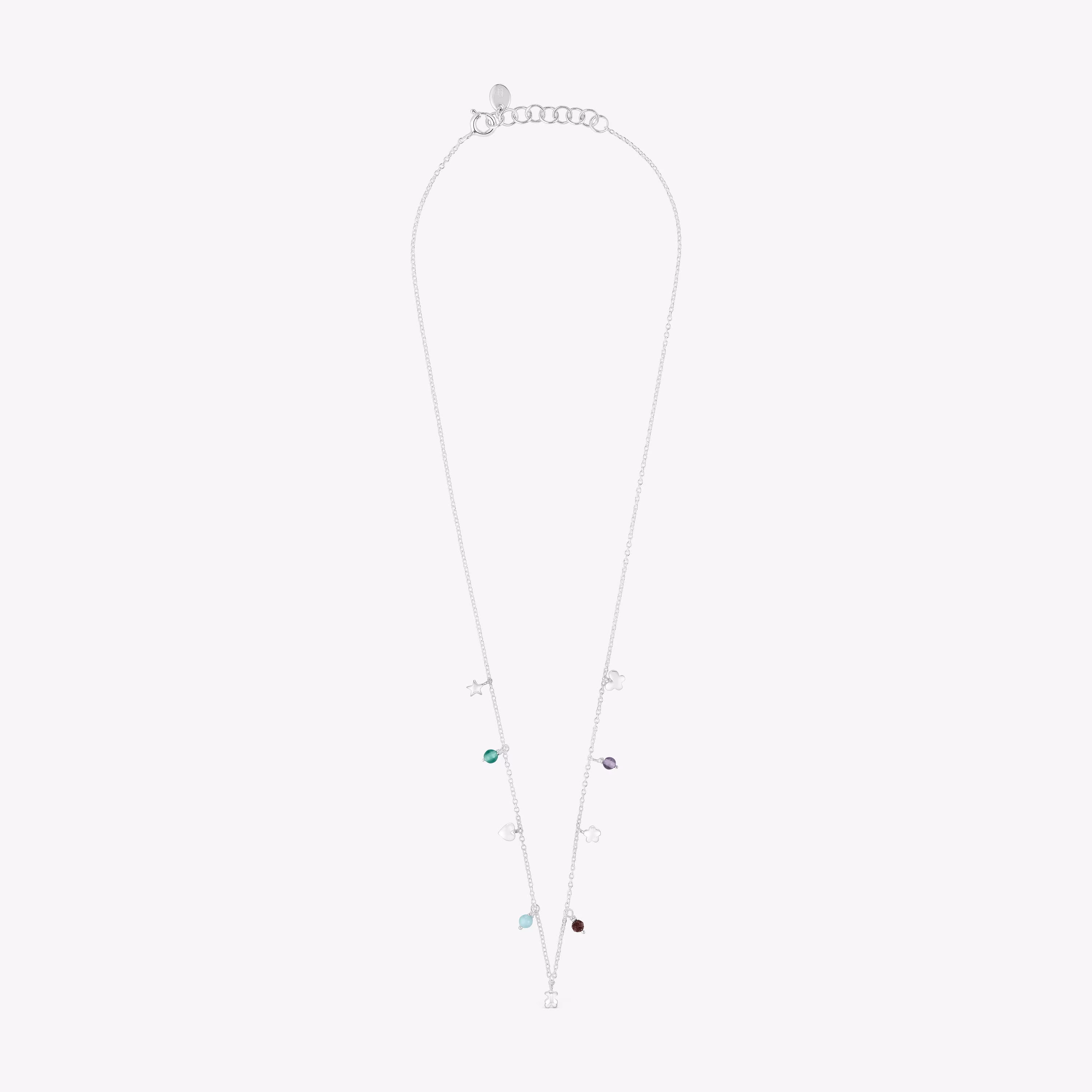 Collar de plata y gemas Bold motivos Motif