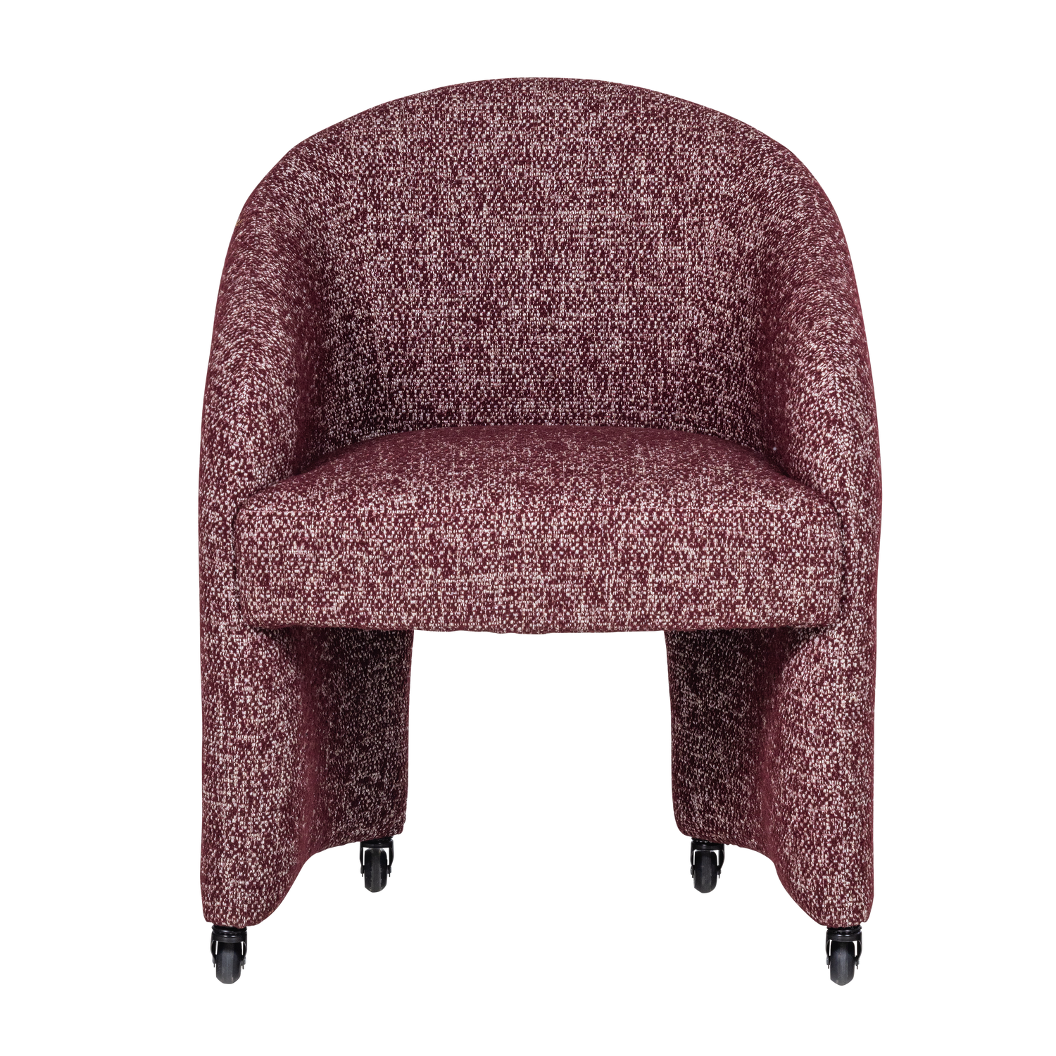WOOOD eetkamerstoel met wielen Cordo - Melange - Bordeauxrood - 83x64x64