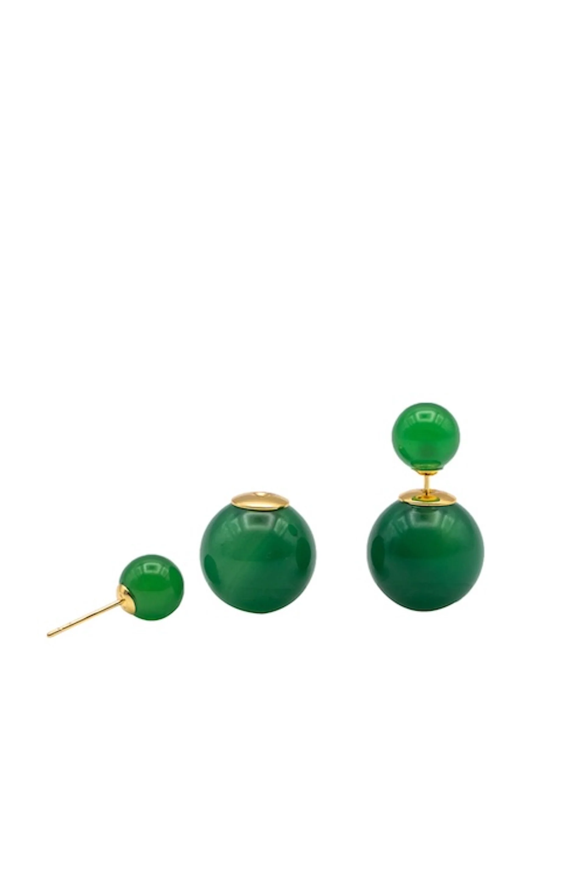 Orbit Duo — Double Ended Jade Stone Stud Earrings
