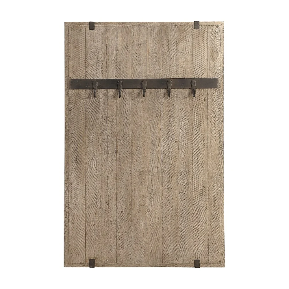 Uttermost Galway Dark Aged Bronze Wooden Wall Coat Rack