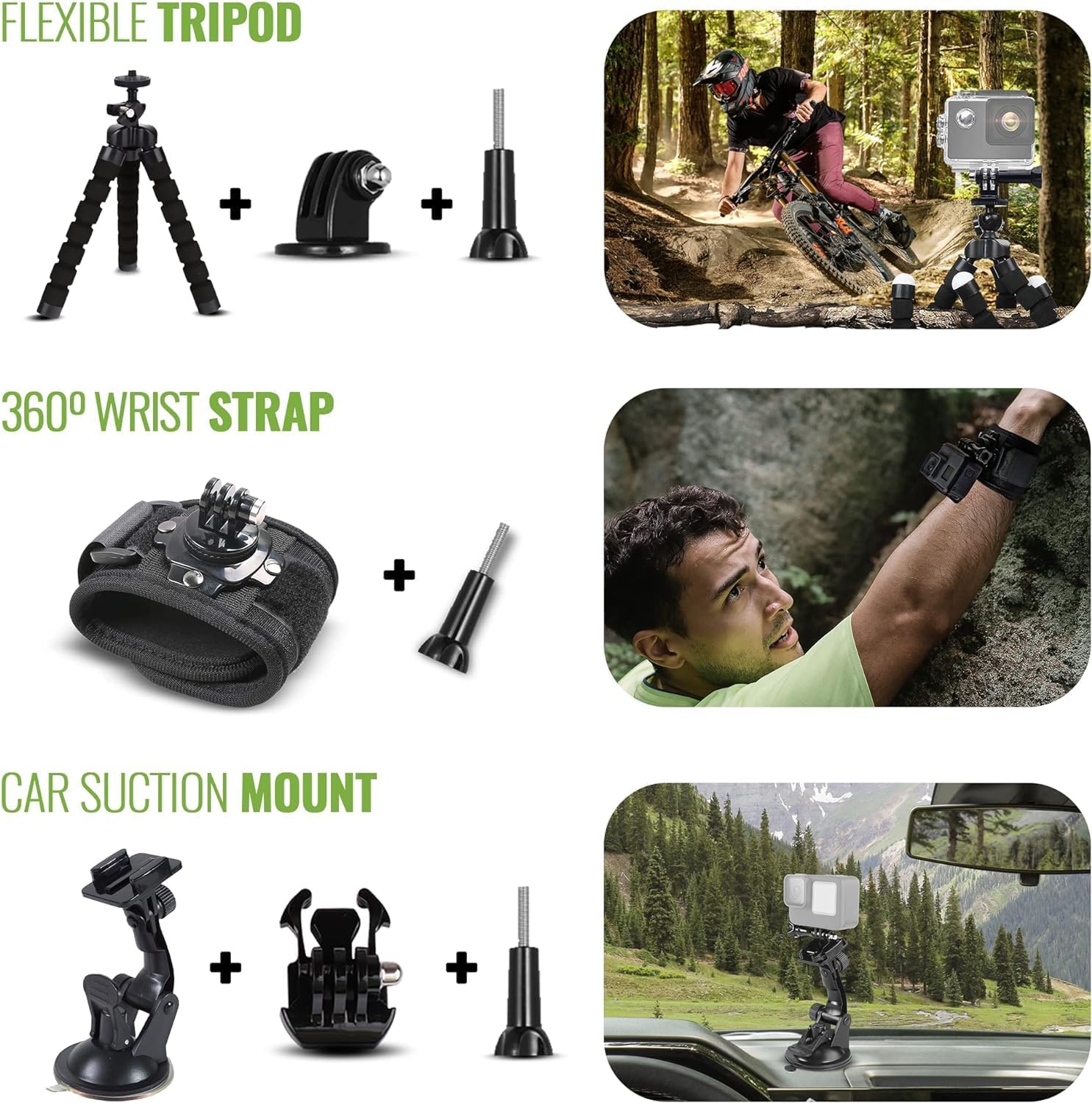 GoPro Hero (Go Pro Hero) Black Compact - Waterproof Action Camera with 4K Ultra HD Video  12MP Photos  Stabilization + 50-in-1 Accessory Kit + 64GB Card + More