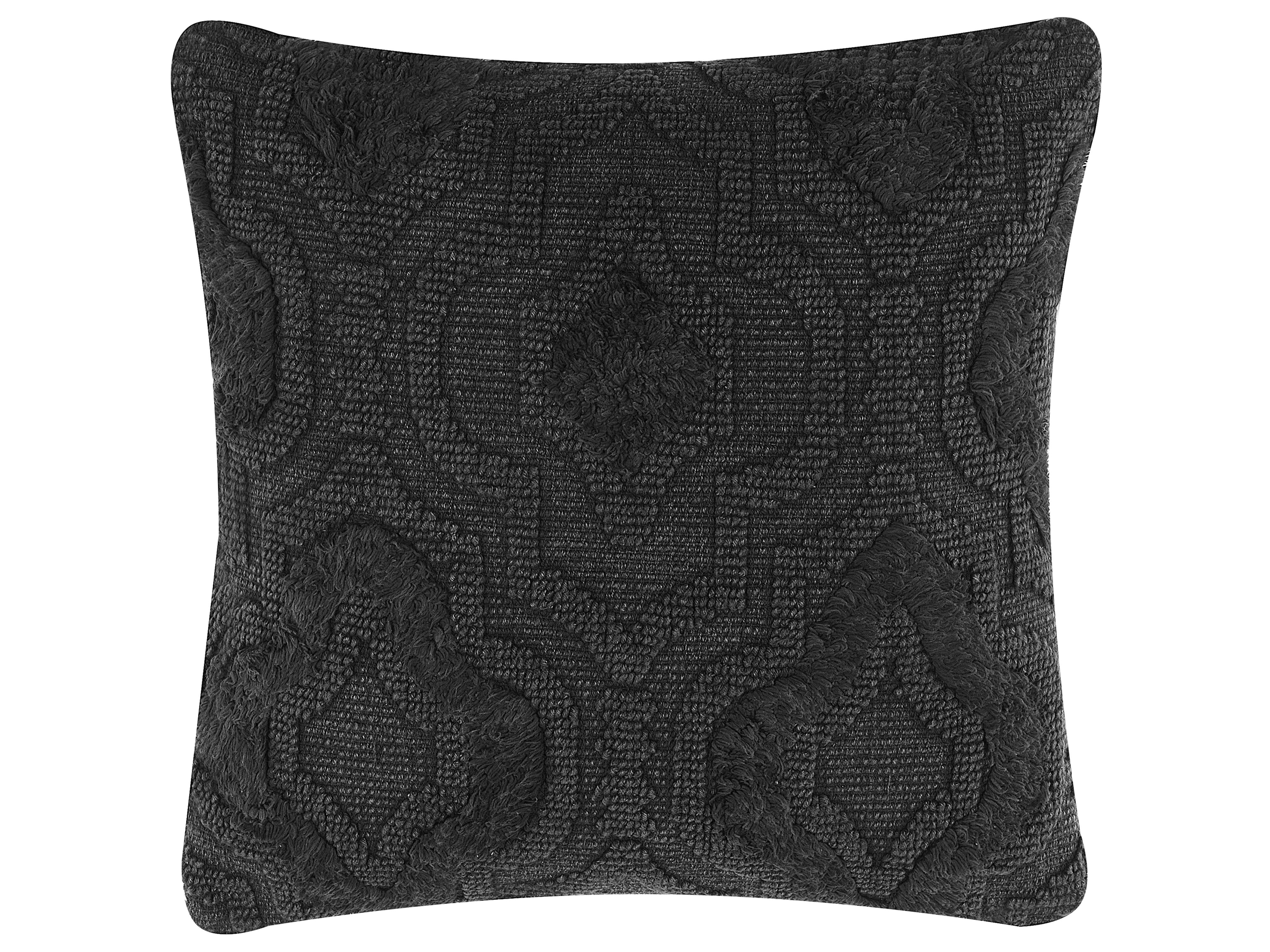 Throw Cushion PAIKA Cotton 45 x 45 cm Dark Grey Solid