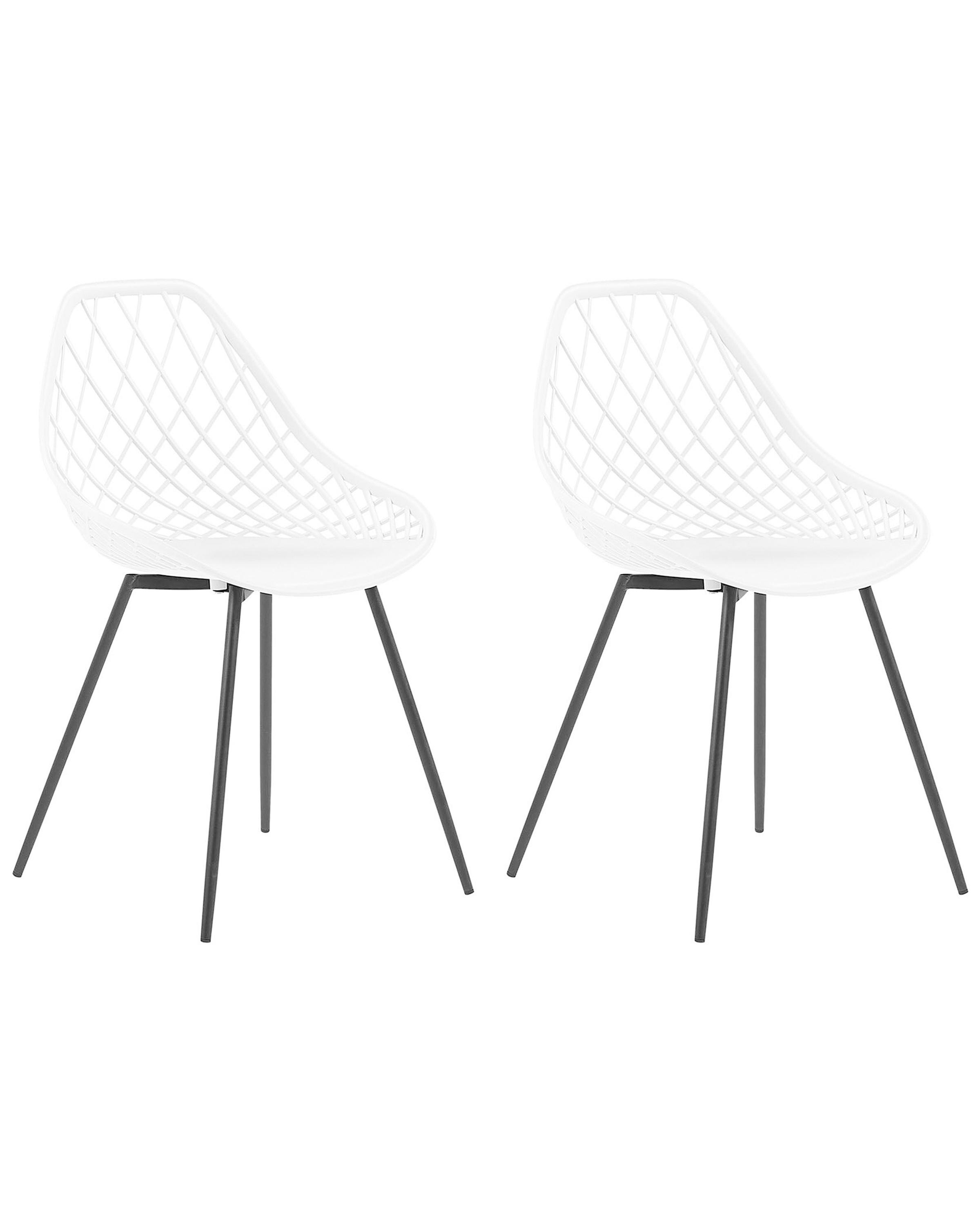 Set of 2 Dining Chairs CANTON White