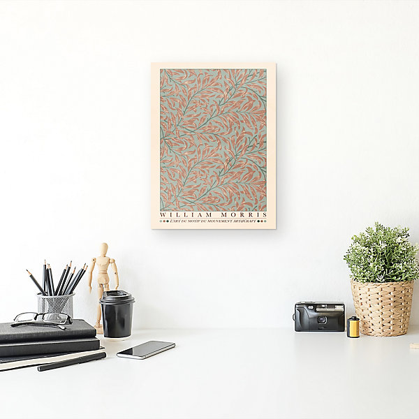 Affiche William Morris motifs fleurs et feuilles rouges l.30 x H.40 cm Dada art