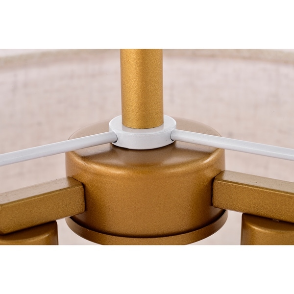 Alena Matte Gold 3-Light Two-Tier Fabric Drum Shade Chandelier