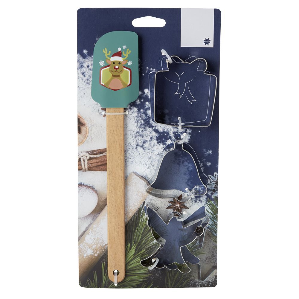Kit spatule No&euml;l avec emporte pièces x2
