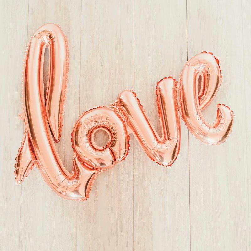 LOVE - Ballon love rose doré