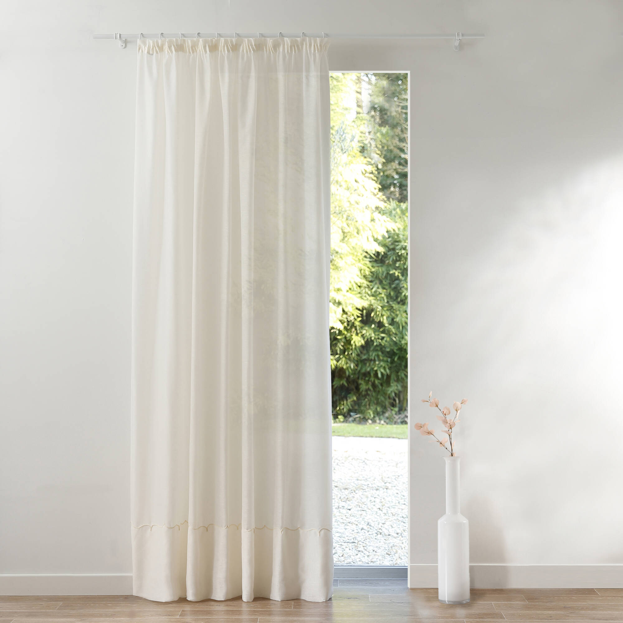 Panneau lin polyester base Cornely finition galon fronceur