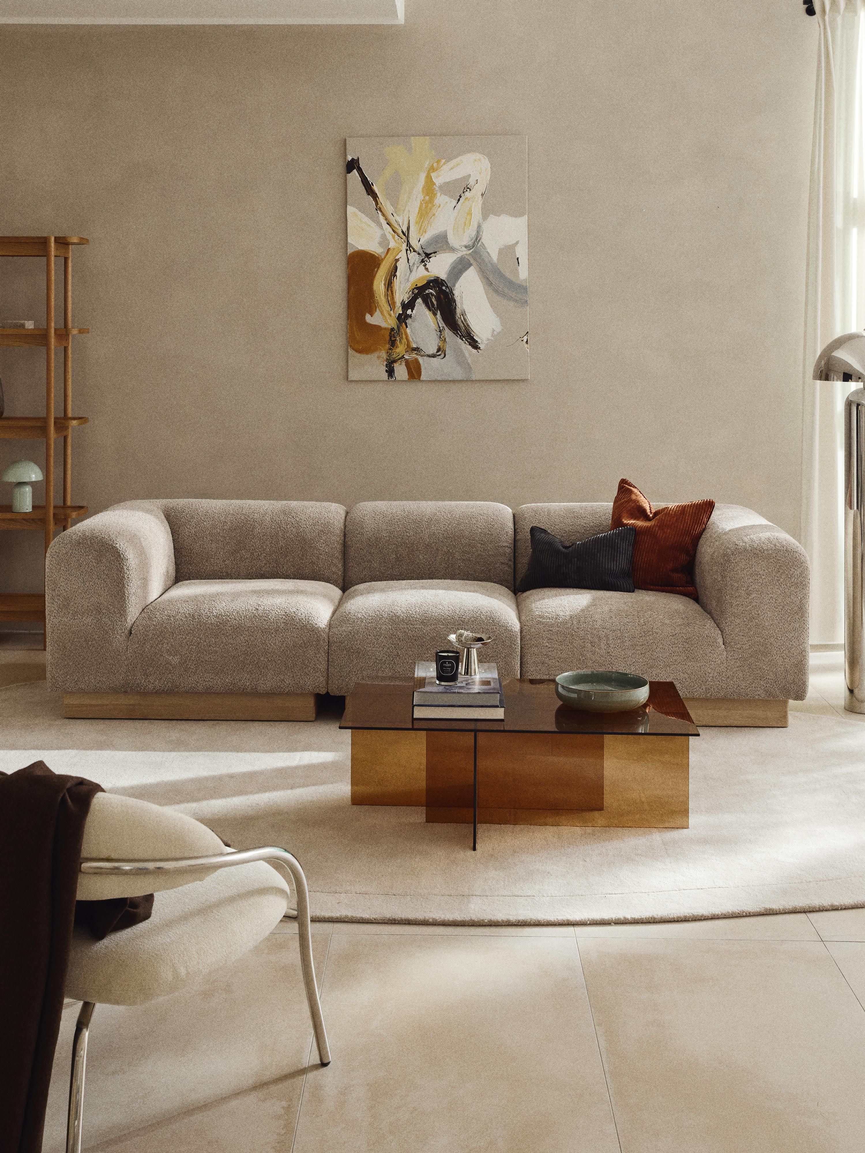 Modulares Sofa Natalie (3-Sitzer) aus Teddy-Bouclé