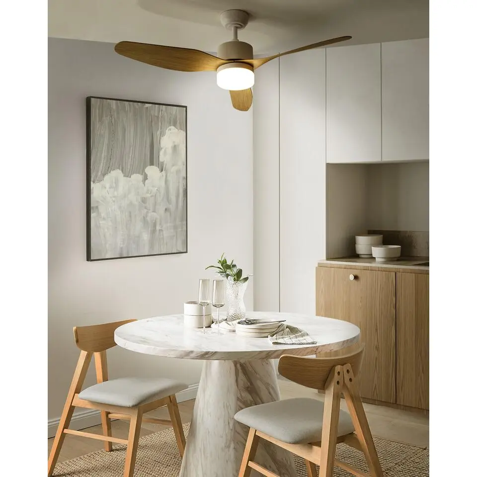 ANDERSON - Plafondventilator - Lichtbruin - Synthetisch materiaal