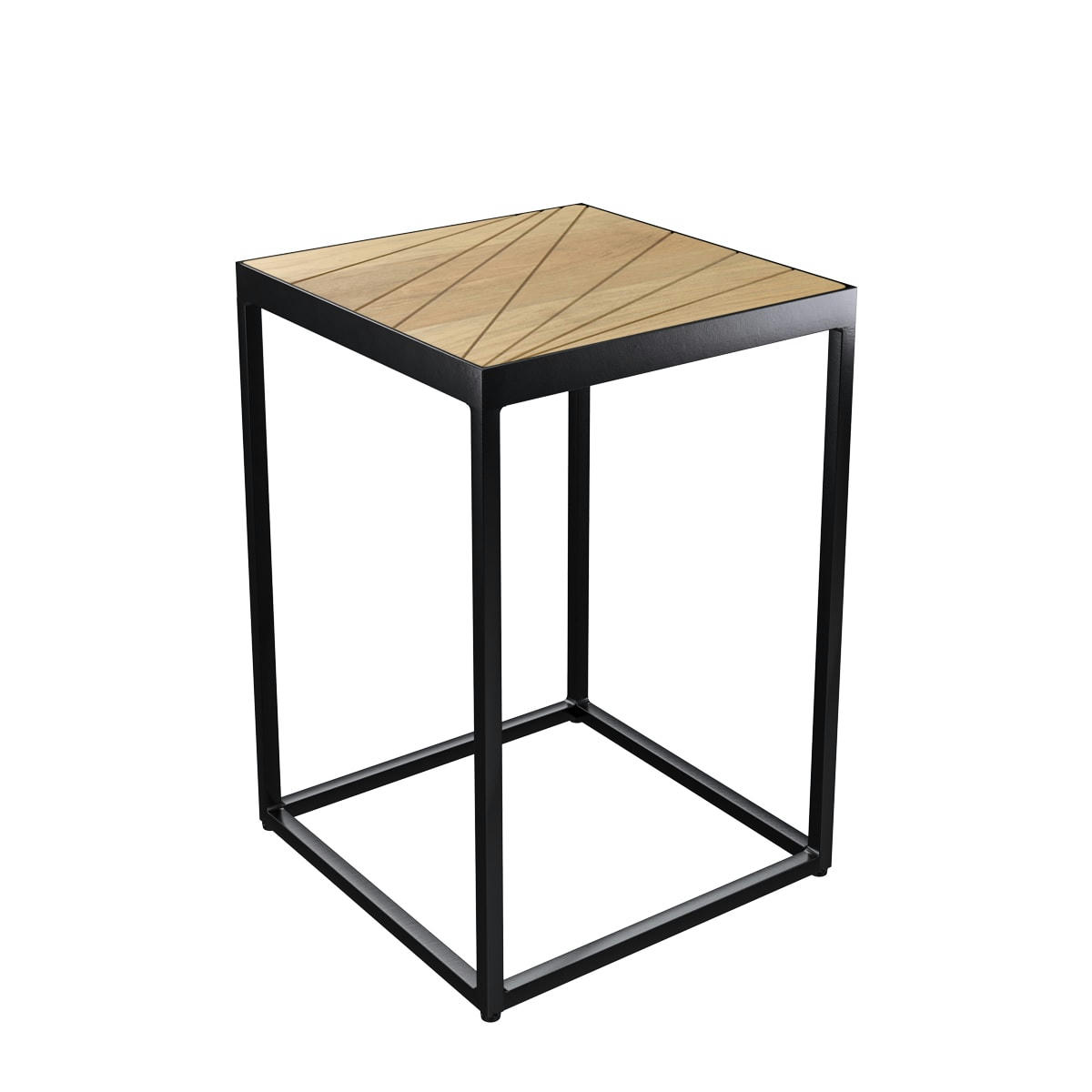 CARLOTA - Table d'appoint carrée 35 cm en bois et métal