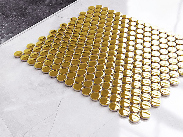 Mosaïque sur résille pour salle de bain et cuisine en céramique29.3 cm x 31.7 cm - Golden drops