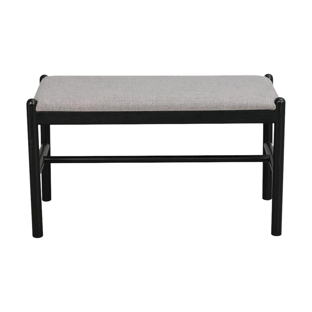 Rowico Home Milford eikenhouten bankje zwart - met zitkussen - 80 x 46 cm