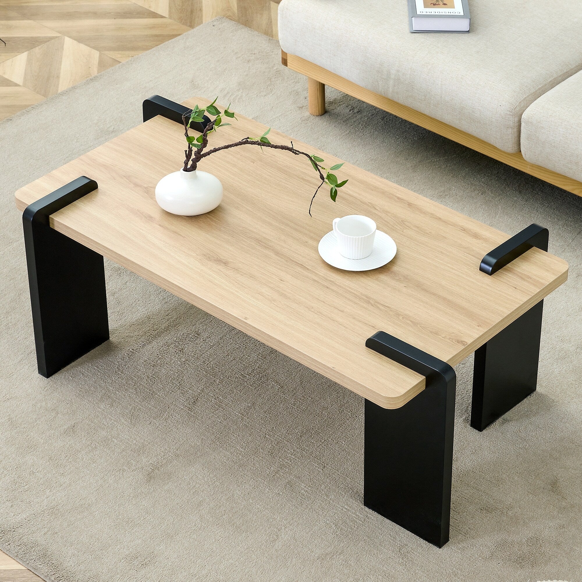 Modern MDF Coffee Table - Minimalist Design, 39.3 L