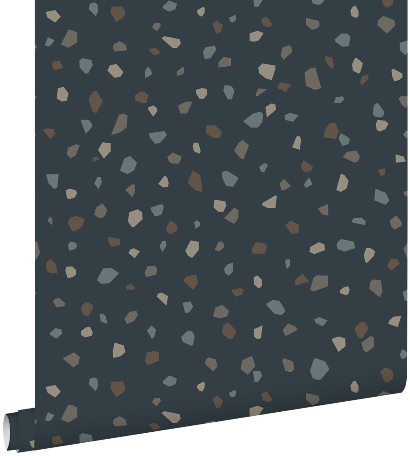 ESTAhome behang terrazzo donkerblauw - 50 x 900 cm - 139828
