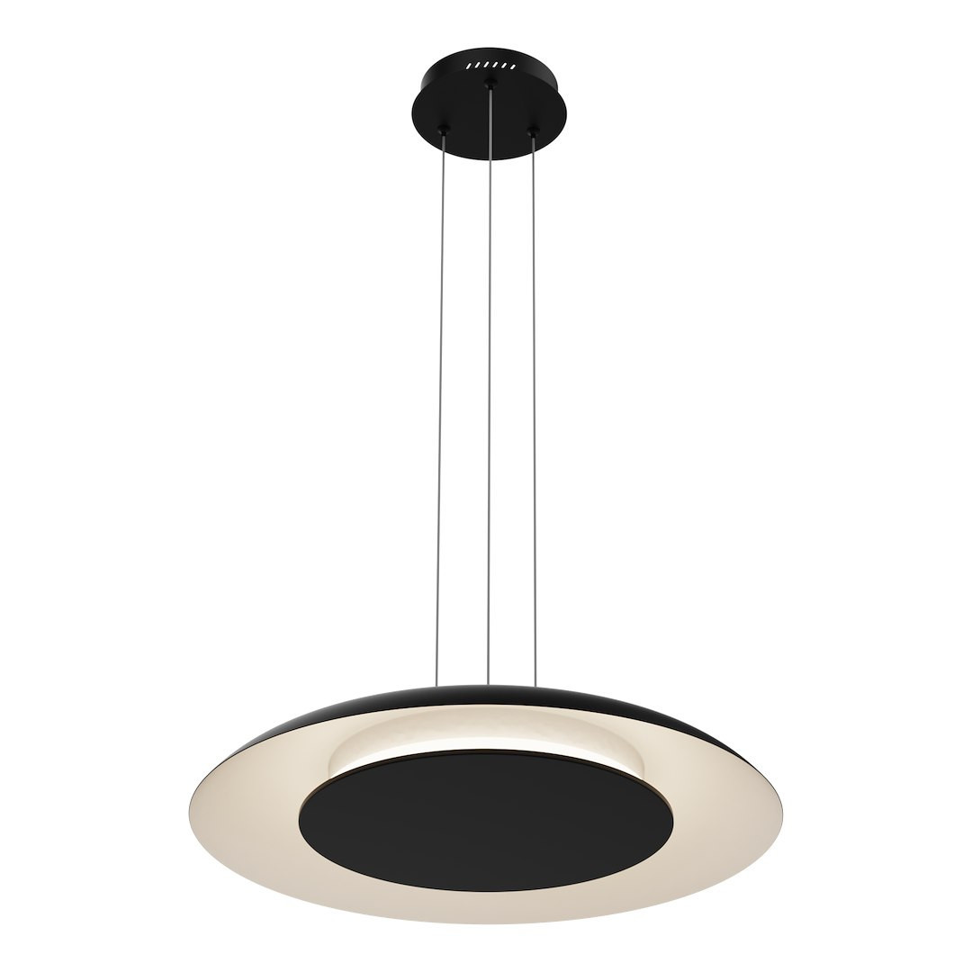 Lampa wisząca PIATTINO czarna LED 1x30W Odcienie bieli 2050lm Milagro