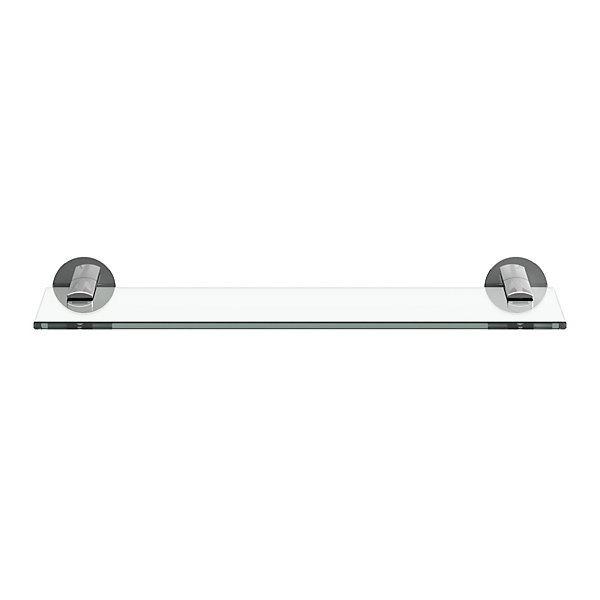 étagère de salle de bain en verre et acier inoxydable chromé H.40 cm Cavally GoodHome