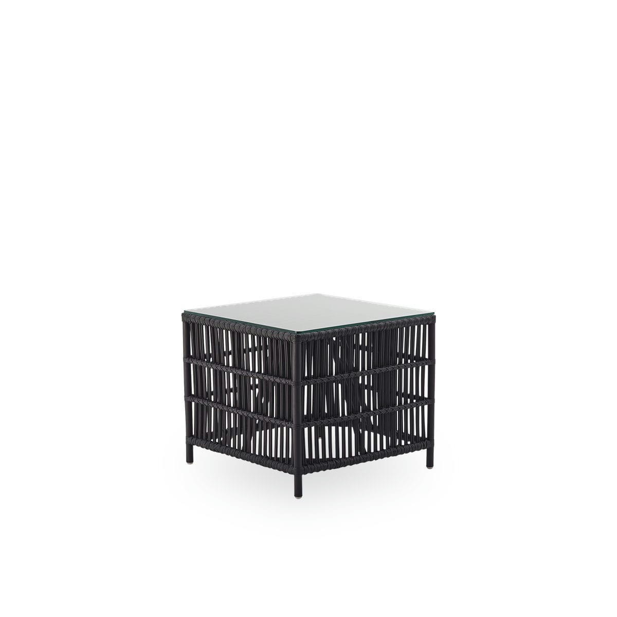 DONATELLO - Tables basse carrée en rotin noir mat