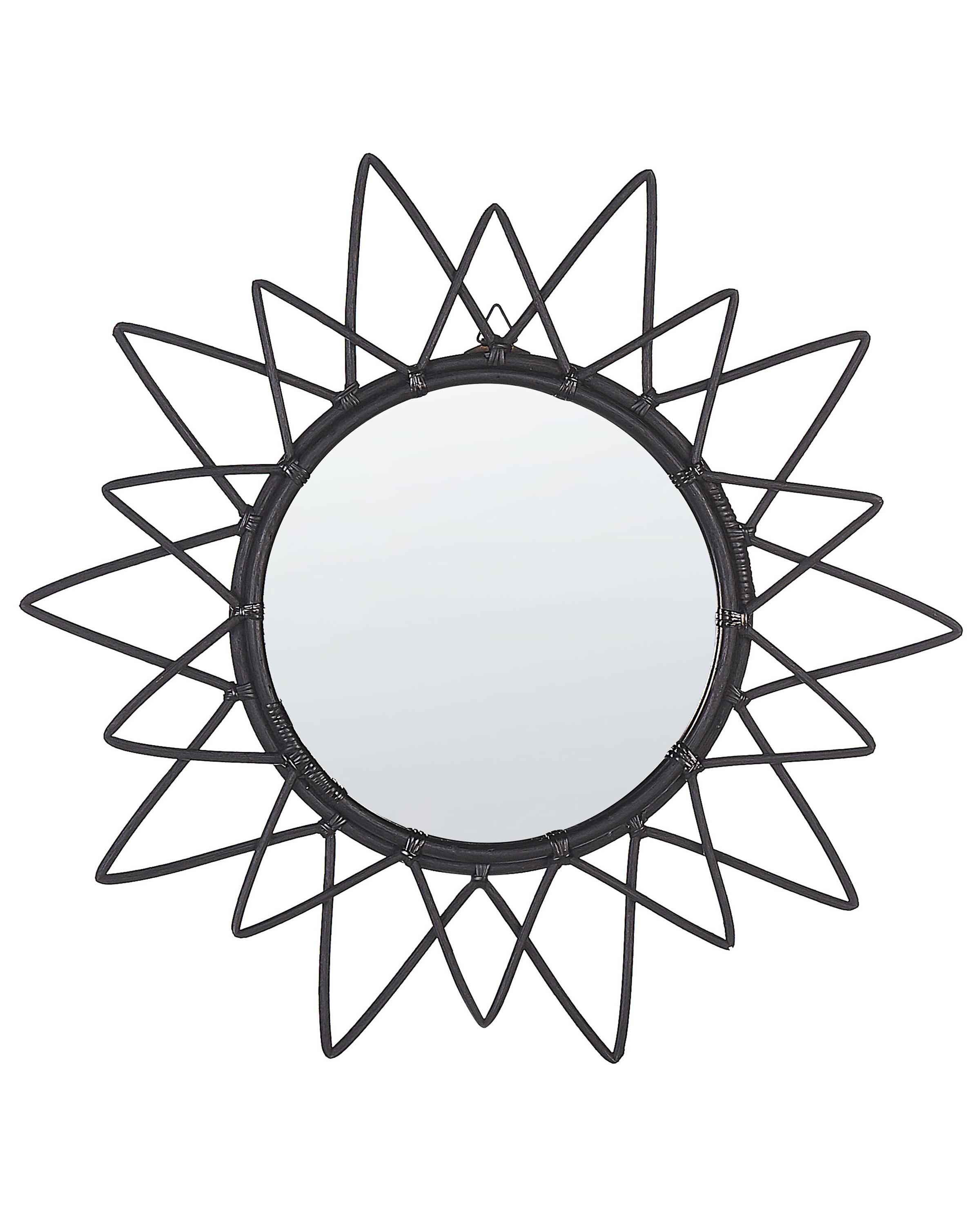Wall Mirror AROEK 61 cm 61 cm Rattan Black