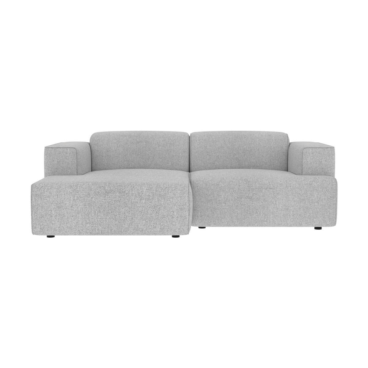 ASKA - Canapé d'angle gauche 3 places en tissu gris clair chiné