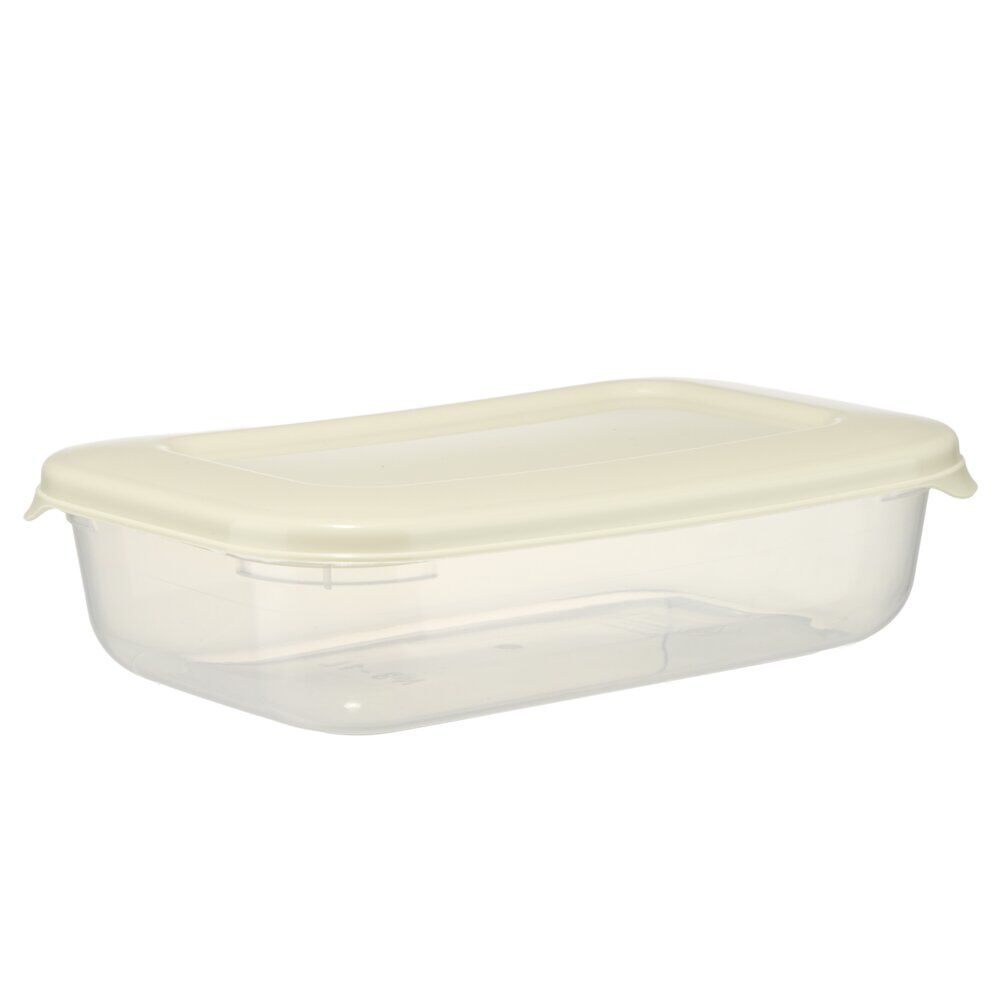 BoÎte alimentaire rectangulaire 1L plastique avec couvercle 13,5x20,5cm (3 modèles)