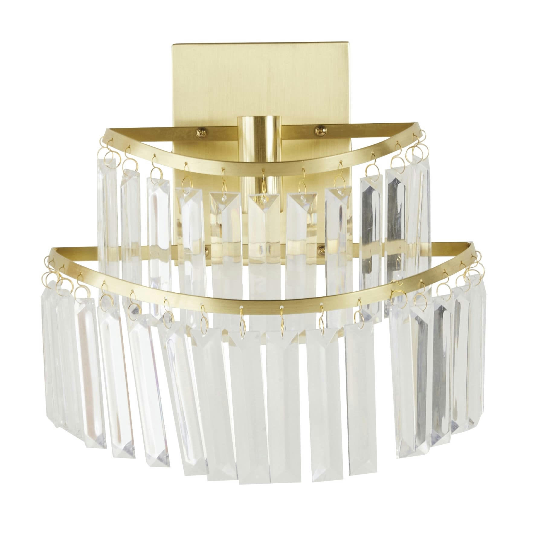 EZRA - Applique murale en métal doré et pampilles effet miroir