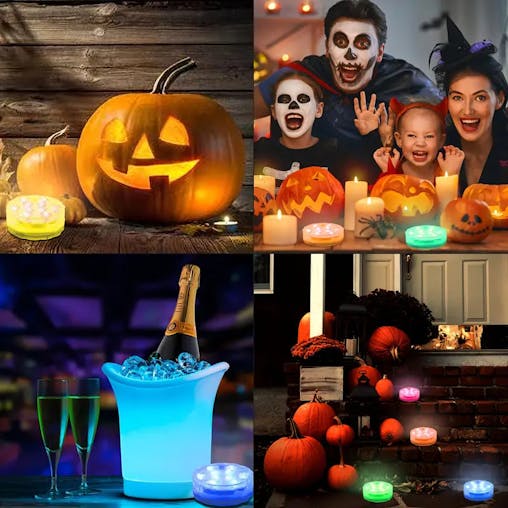 NNETM 4pcs Spooky Pumpkin LED Lights