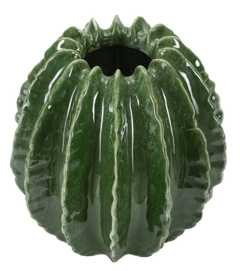 Groene keramische vaas, ø 23,5x24,5 cm