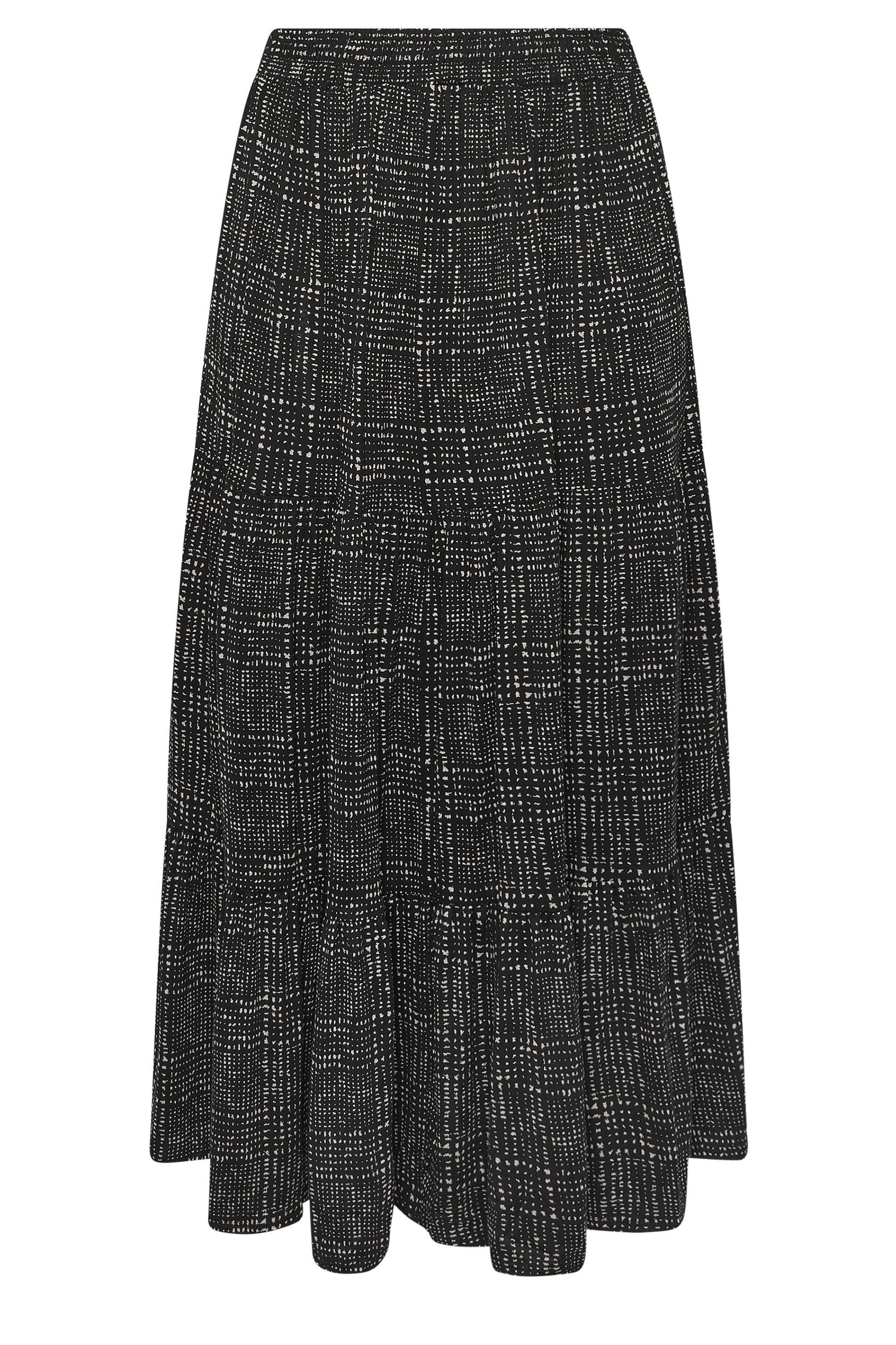Yours Abstract Check Tiered Skirt