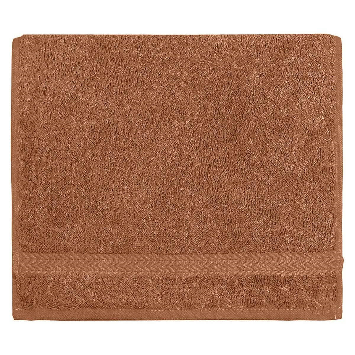 LUXURY - Lot de 3 serviettes invité 550gr/m²  brique 30x50 cm