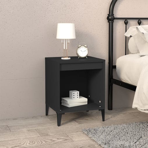 NNEVL Bedside Cabinets 2 pcs Black 40x35x50 cm