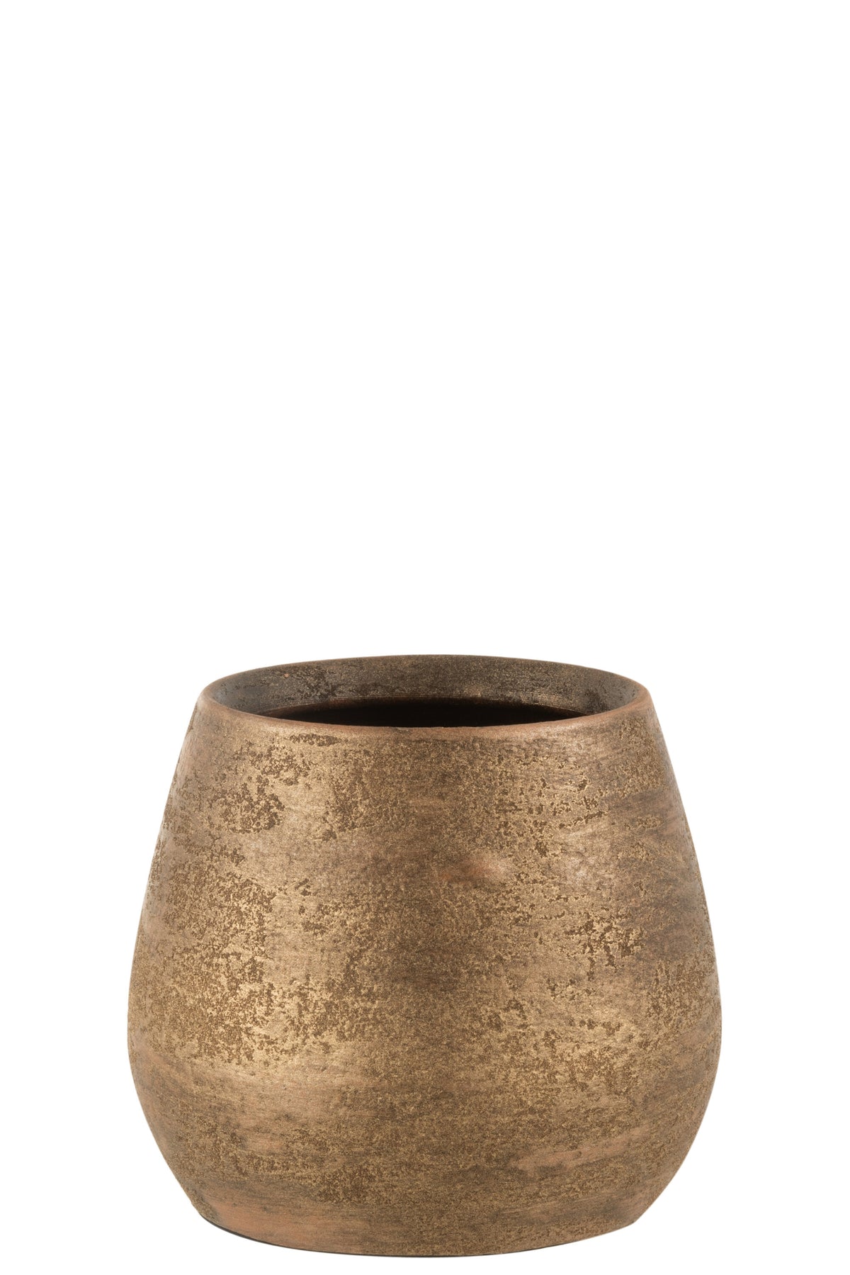 J-Line bloempot Oneffen Ruw - keramiek - goud - medium - Ø 20 cm