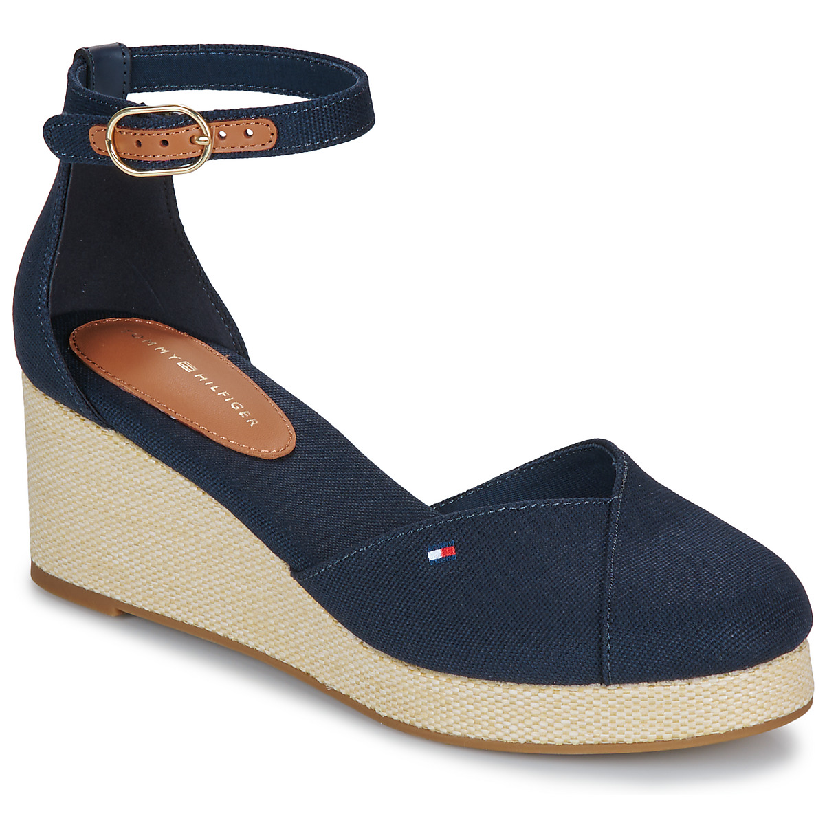Tommy Hilfiger - FLAG CLOSED TOE MID WEDGE ESPAD - Marine