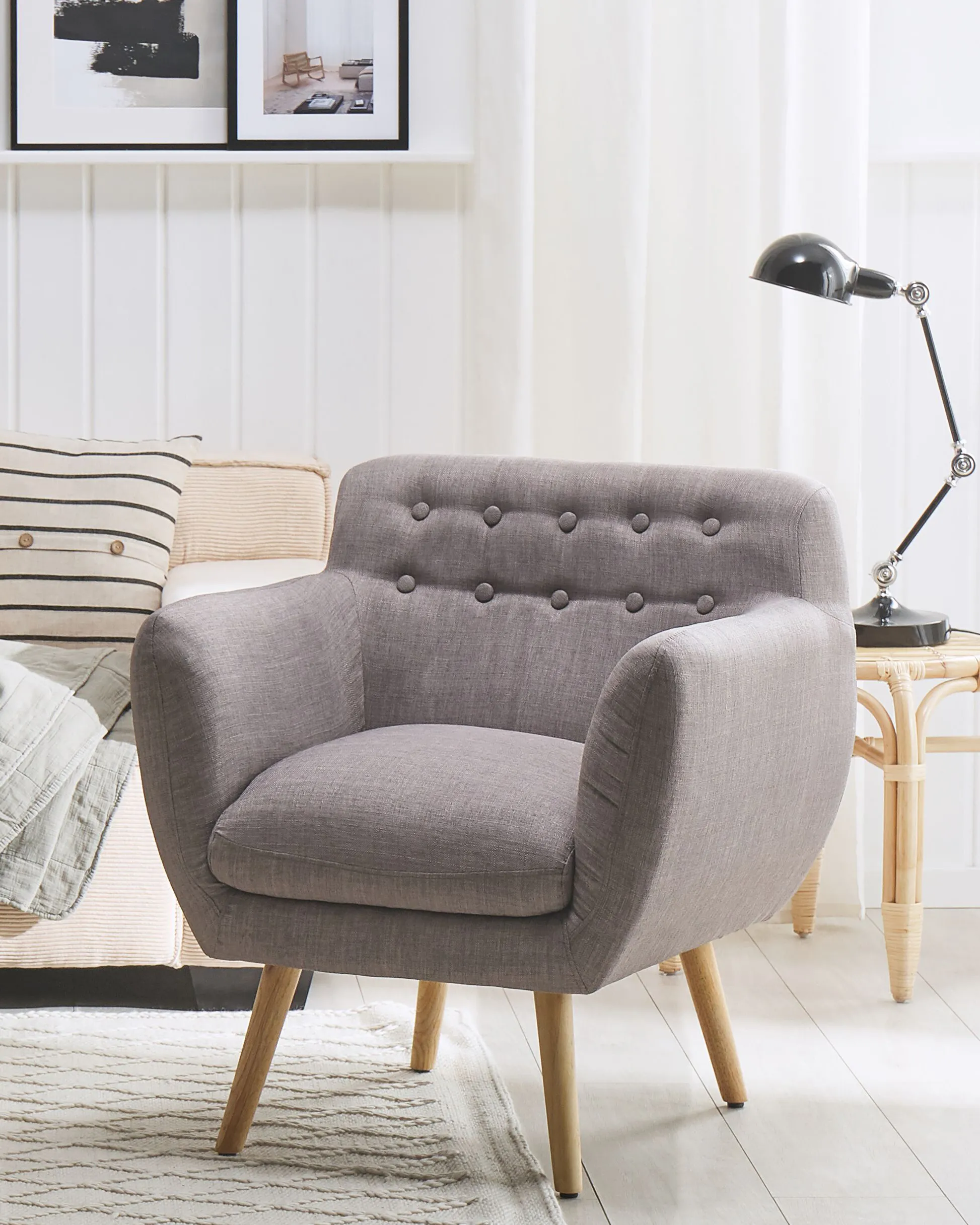 Armchair MELBY Fabric Light Grey