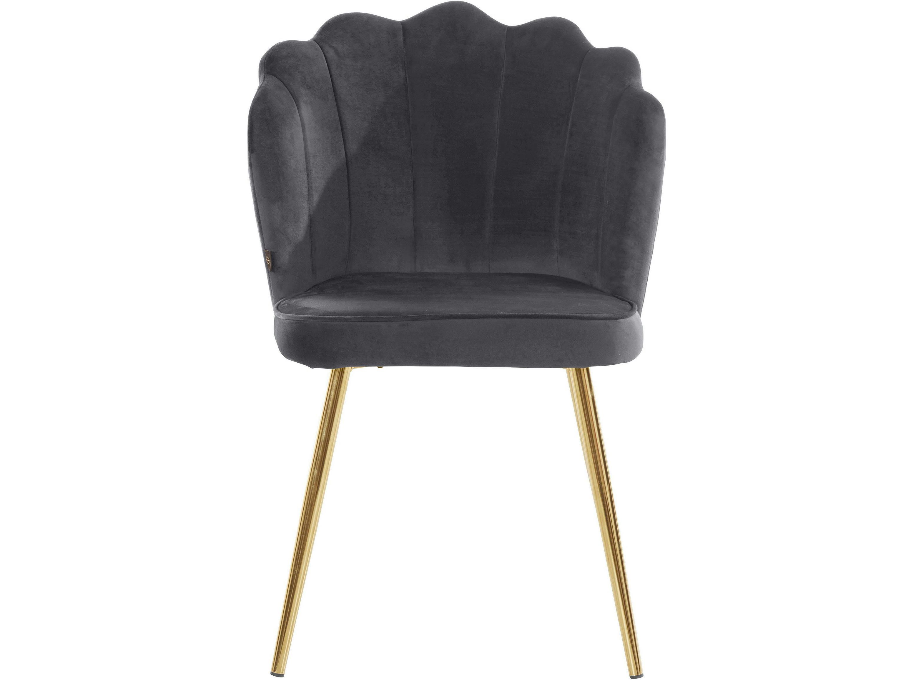 SILVIA - Lot de 2 chaises de salle à manger rembourrées en velours gris