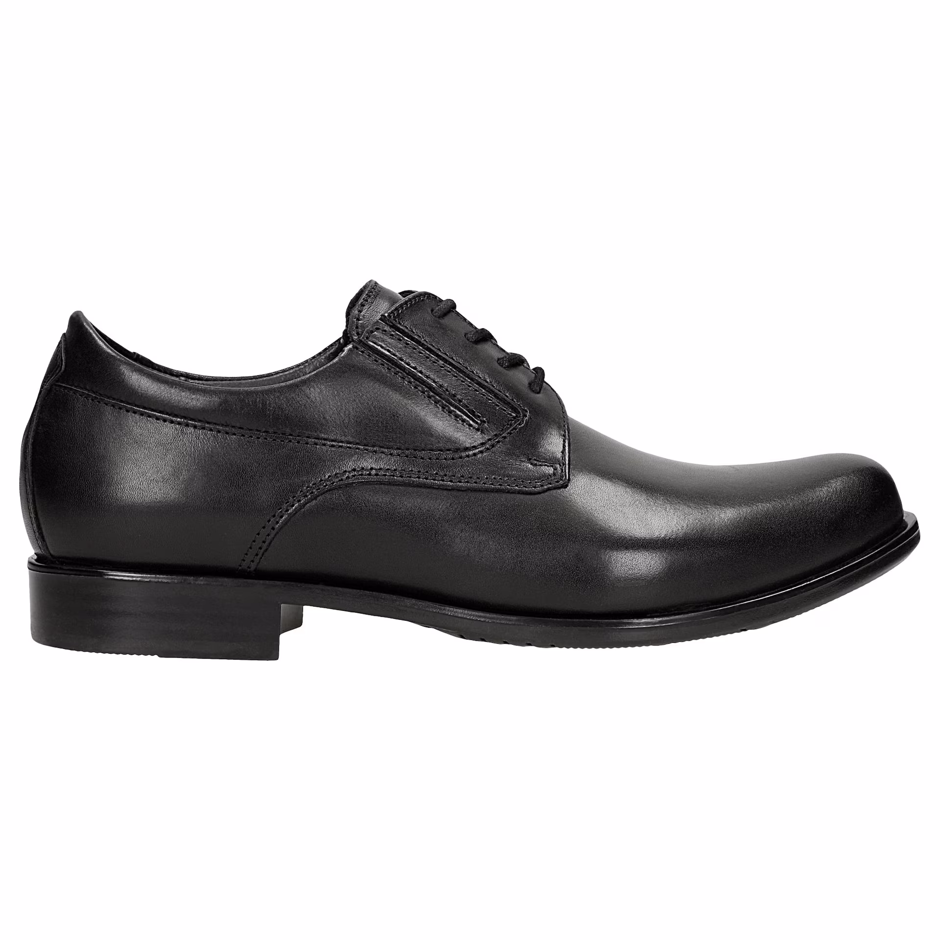 Eleganckie czarne półbuty mundurowe ze skóry pull up