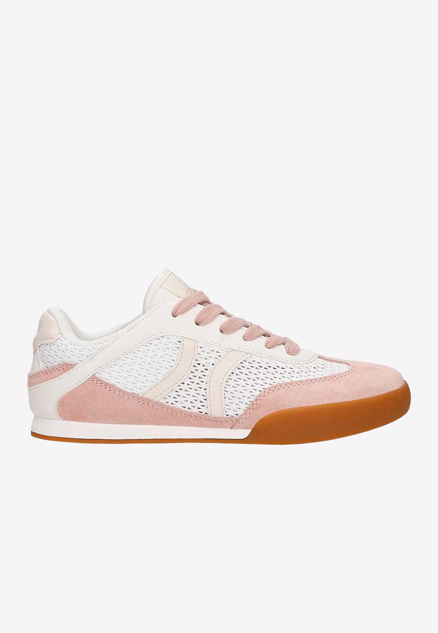 Różowo-beżowe sneakersy damskie RELAKS z przewiewnym panelem mesh