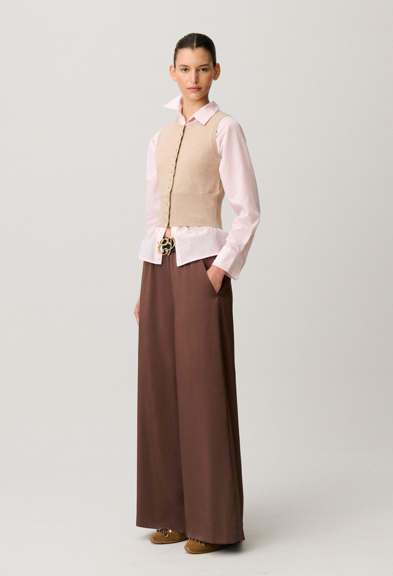 Pantalon fluide satiné