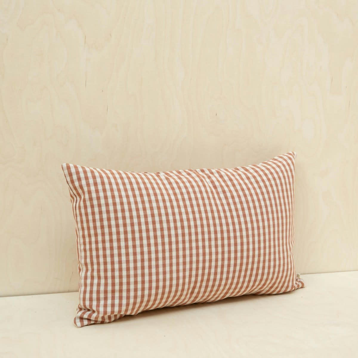 PAR AMOUR - Coussin en coton imrpimé vichy brique 40x65