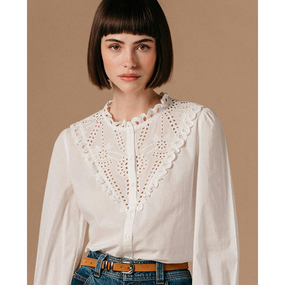 Blouse  Liege détails brodés manche longue