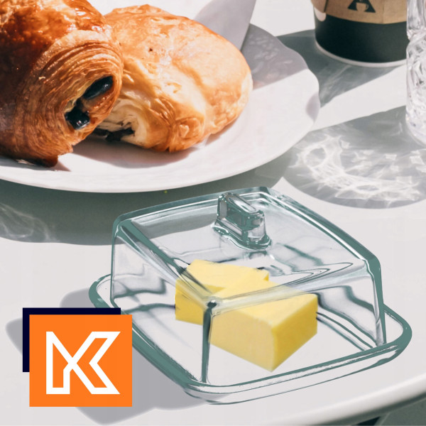 Kadax Maselniczka Maselnica Szklana z Pokrywą 2szt