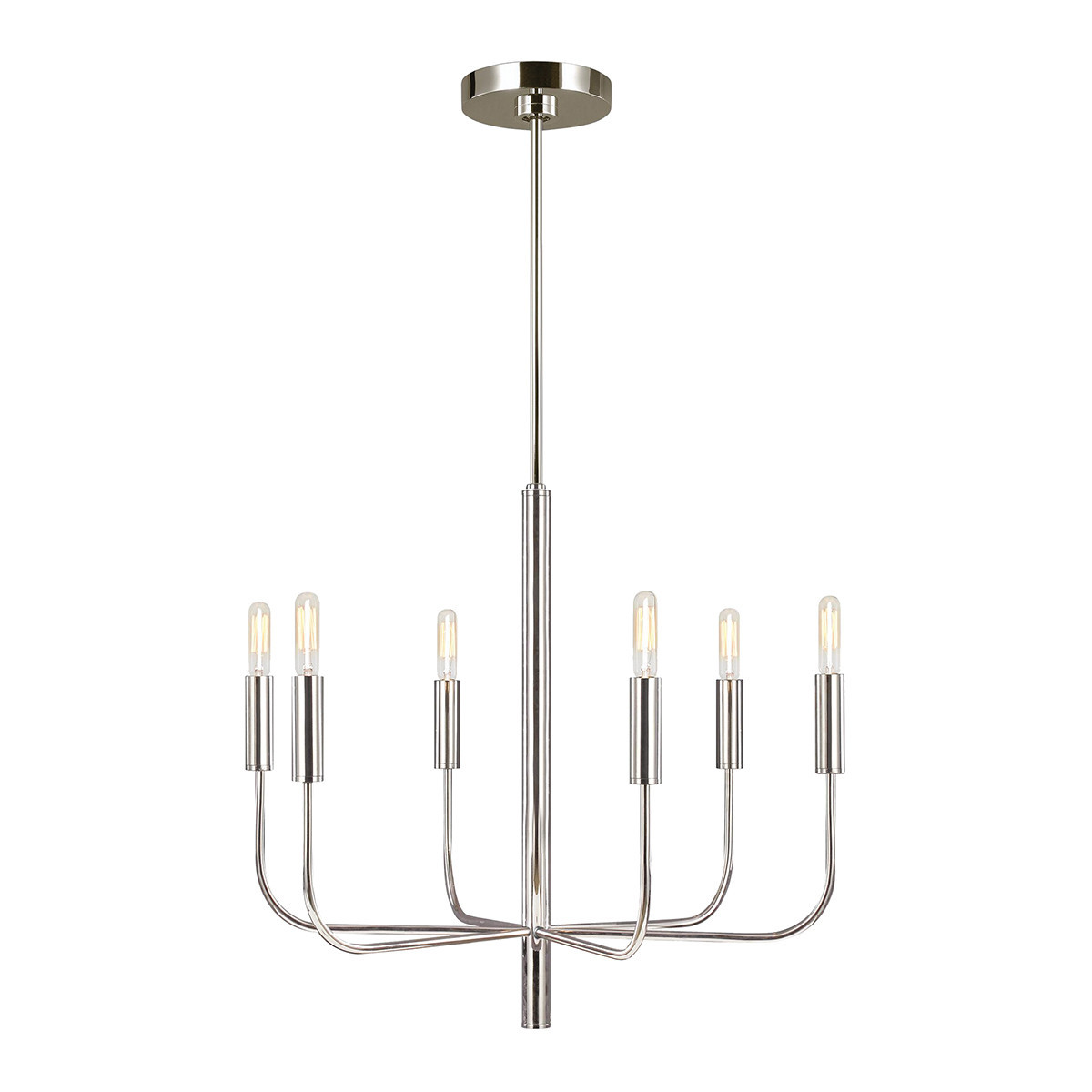 Żyrandol polerowany nikiel Brianna 6xE14x60W wym:194x61x61 Feiss