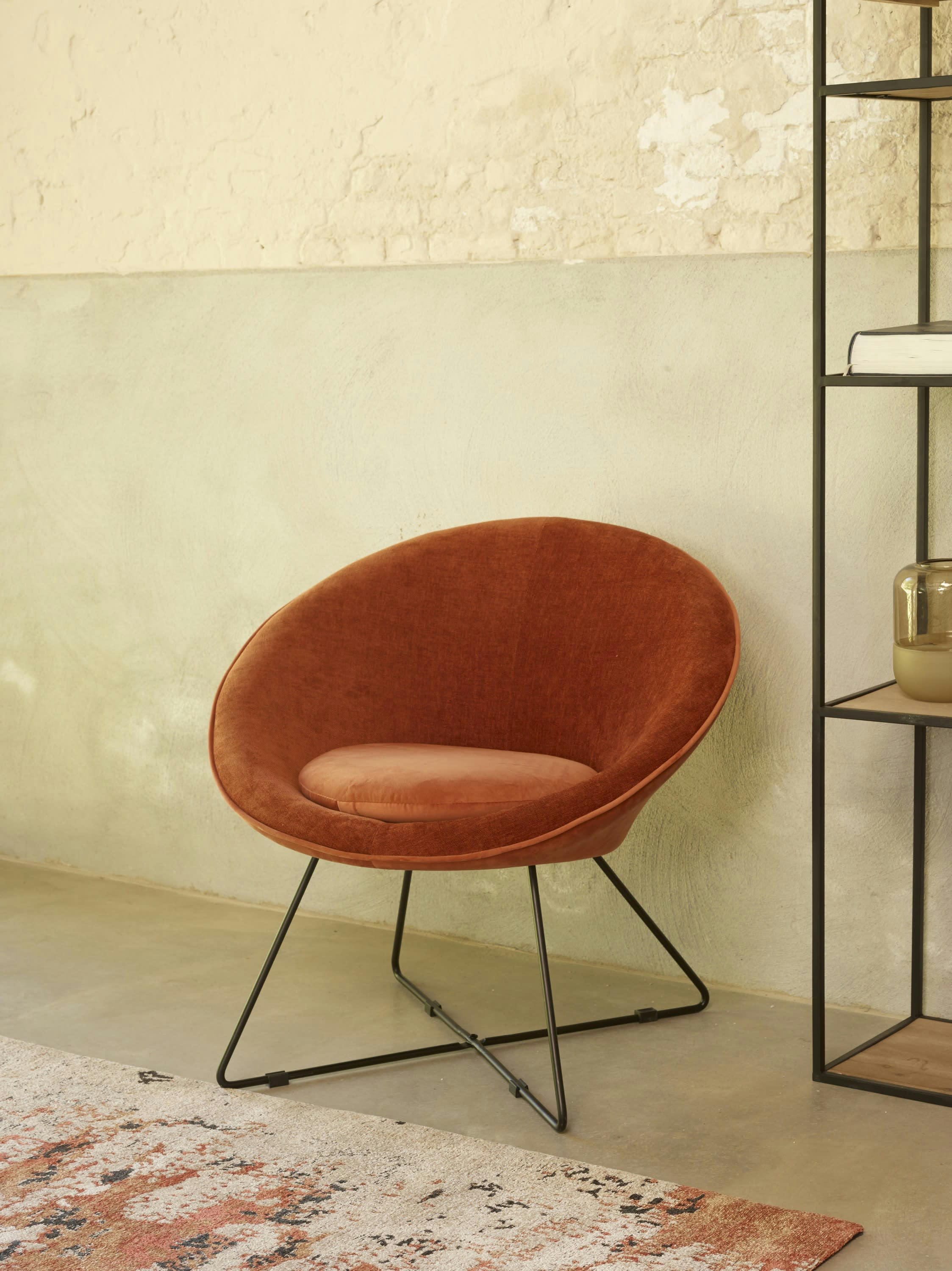 GARBO - Fauteuil en velours orange