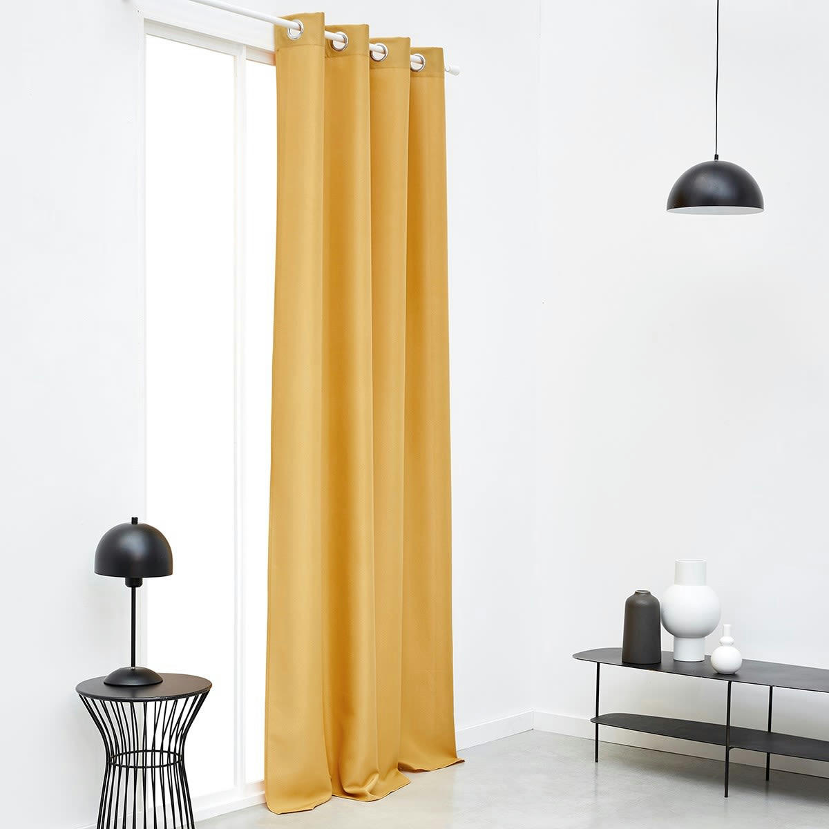 CORTINA MEVAK - Rideau en Polyester Jaune 140x240 cm