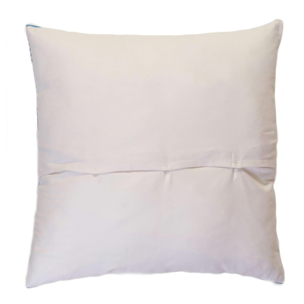 CARTHAGE - Housse de coussin coton rayures bleu fond blanc 60 x 60