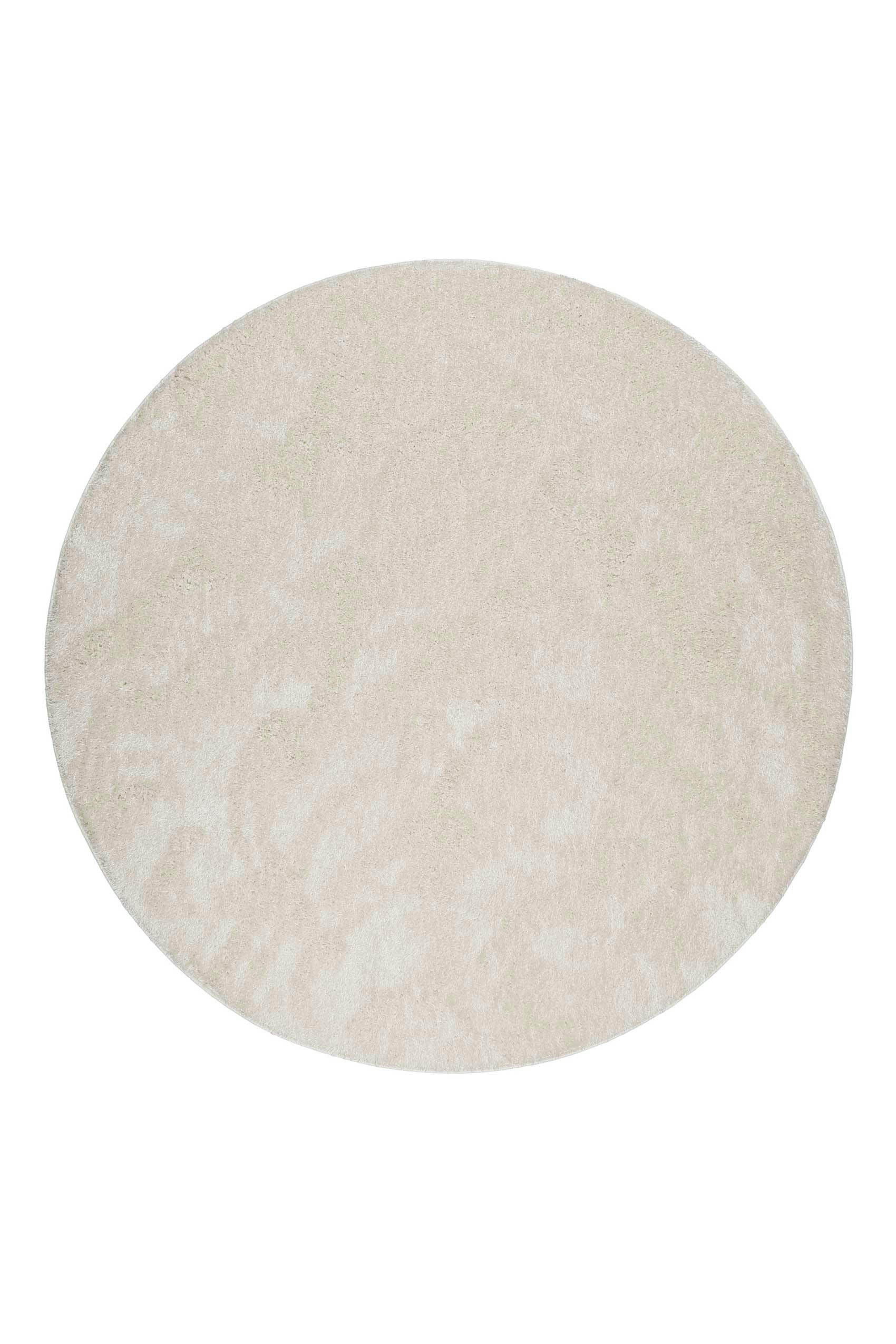 #SWAGGER SHAG - Tapis rond poils longs doux brillant blanc crème 120 rd.