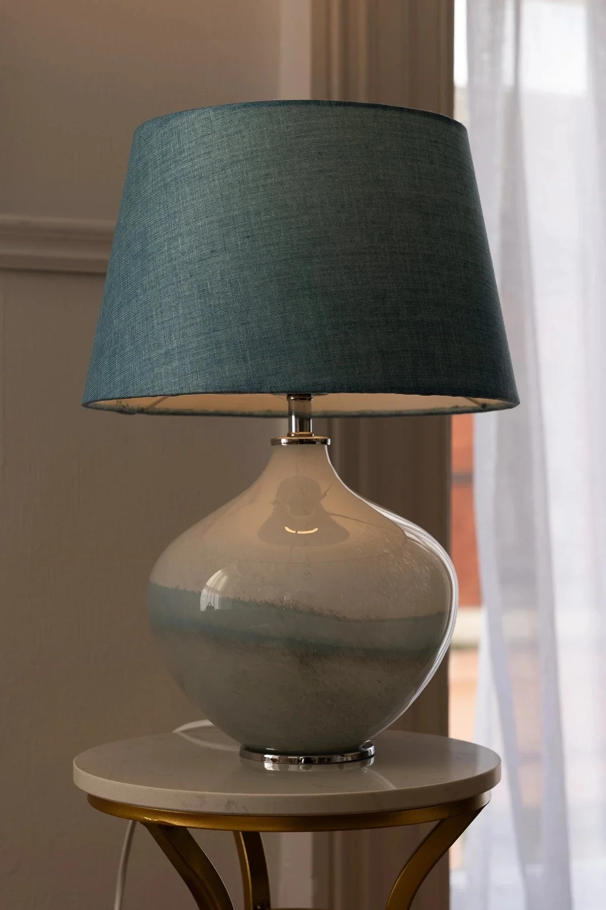 Coastal Blue Glass Lamp